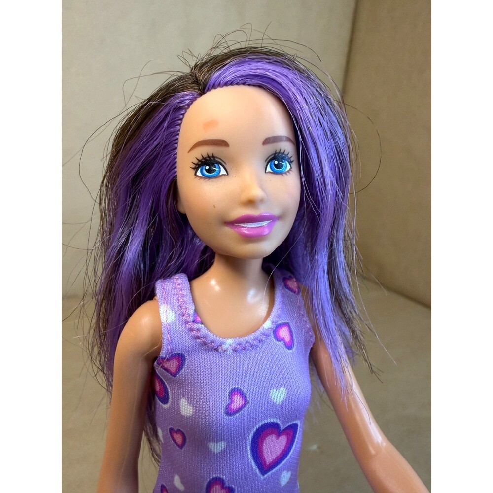 2016 Mattel Barbie Skipper Babysitters Inc. Doll - Purple Streaked Hair & Heart